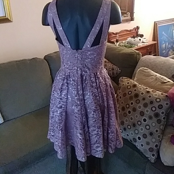 Moda International Mauve Lace Dress - Picture 2 of 3